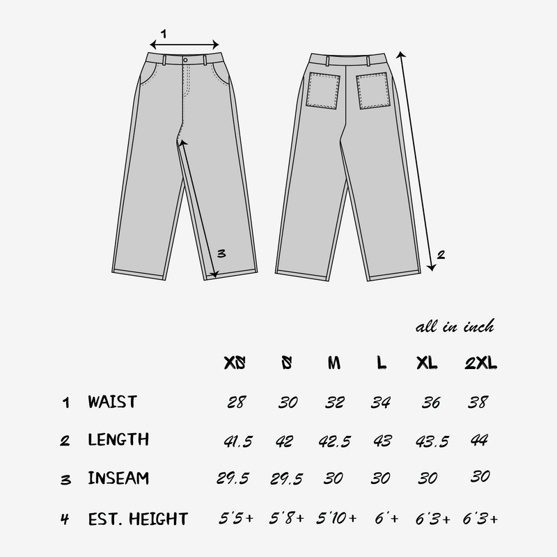 Size chart Inch