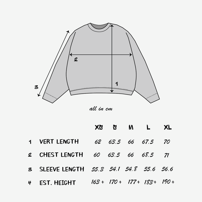 Size chart CM