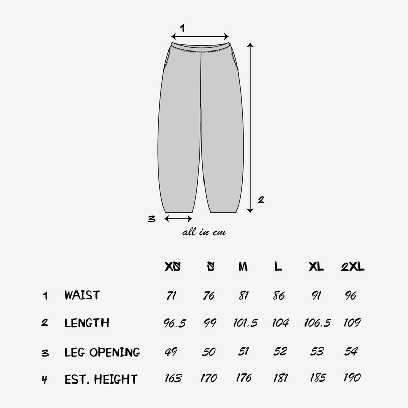 Size chart CM
