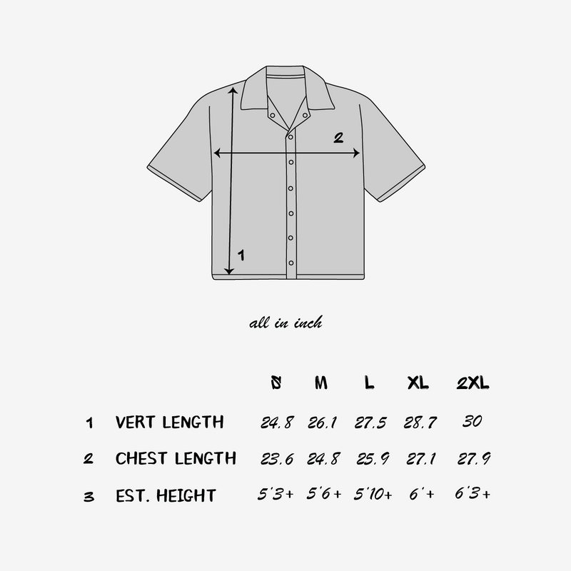 Size chart Inch
