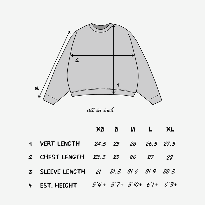 Size chart Inch