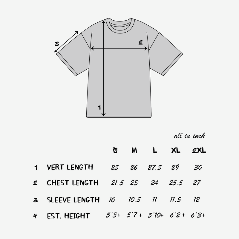 Size chart Inch